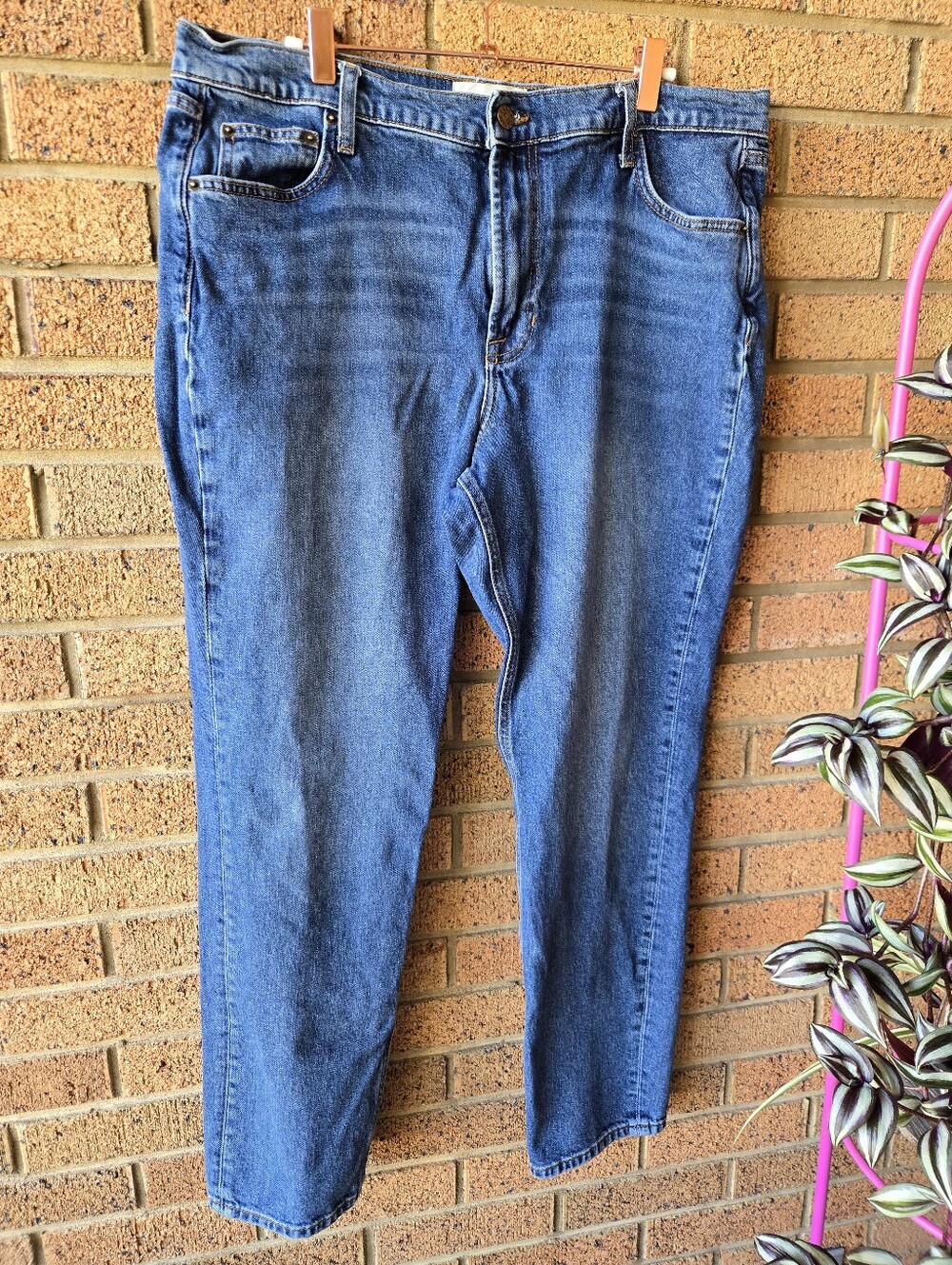 Boden Blue Girlfriend Jeans Medium Wash Classic Denim Size 18R